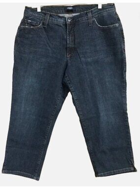 Karen Kane Denim Women Sz 16W Crop Jeans Stretch Straight Leg Midrise Distressed